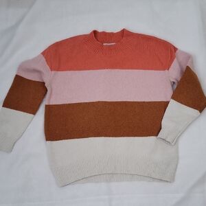 Old Navy Women's Color Block Sweater - Pink, Brown, Cream